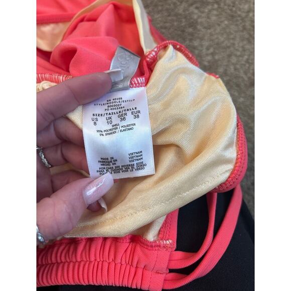 Magic Suit by Miraclesuit tankini top split chest babydoll coral color SZ 8 - Picture 5 of 8